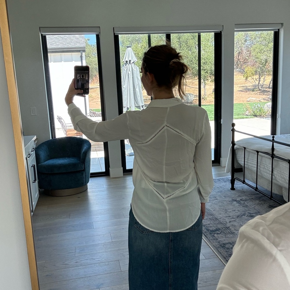 White Button Down With Detailing - image 4